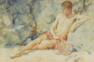 Junge gegen Felsen von Henry Scott Tuke